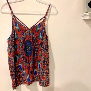 Tolani colorful flowy tank, size Medium